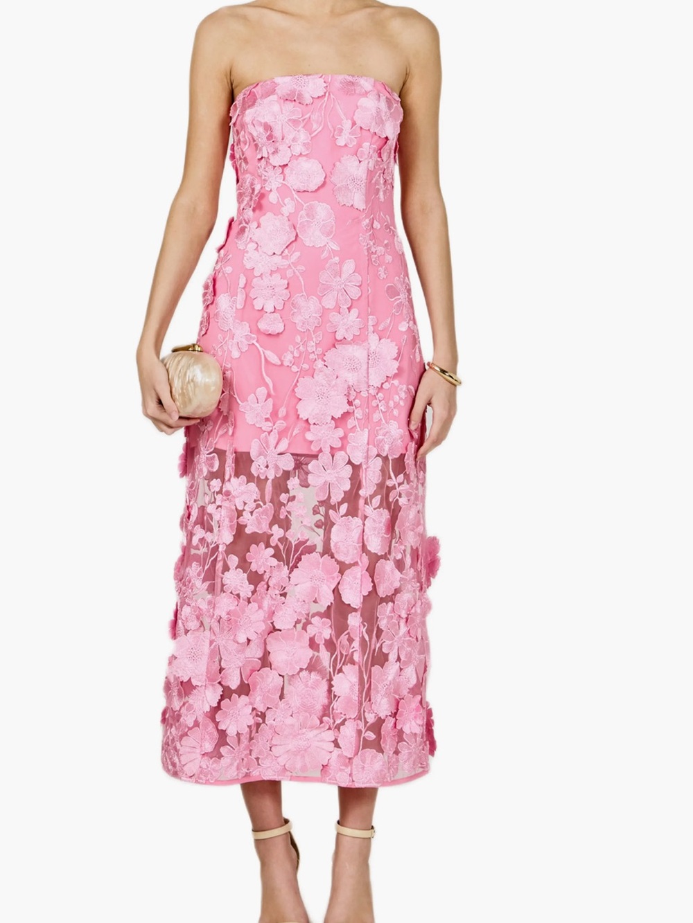 Endless Rose - Floral Embroidery Strapless Dress